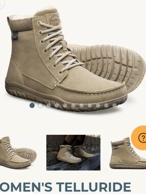 LEMS Womens NWT Ankle Booties with Sherpa Collar - Taupe